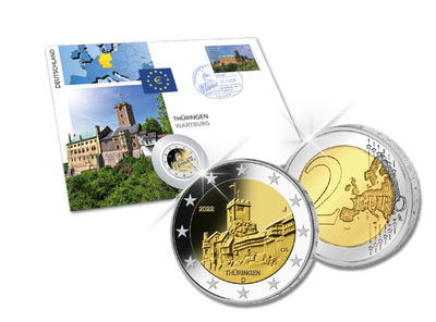 2-Euro-Gedenknumisbriefe Europas - Thüringen - Wartburg